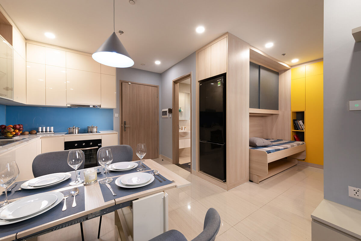 Căn hộ 1 phòng Vinhomes Smart City, phù hợp với nhiều khách hàng, thiết kế căn hộ theo phong cách hiện đại, tinh tế, cư dân cao tuổi Tổng quan về căn hộ 1 phòng ngủ Vinhomes Smart City