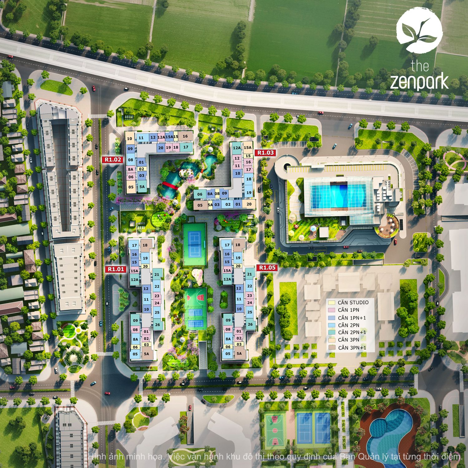 Diện tích Vinhomes Ocean Park, Công ty TNHH Đầu tư và Phát triển Đô thị Gia Lâm, Phân khu cao tầng, Phân khu The Sapphire 1, Phân khu Ruby