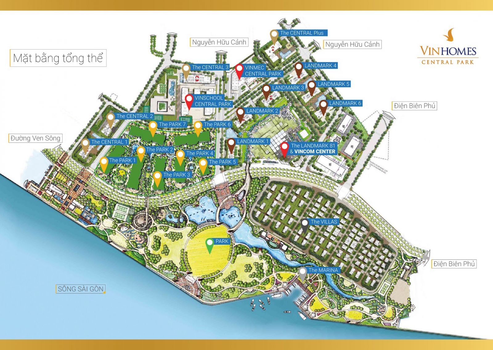Landmark 4 Vinhomes Central Park, hệ thống giao thông đồng bộ, tọa lạc tại khu đô thị Vinhomes Tân Cảng, công viên rộng 14 ha, an cư lý tưởng Trọn bộ thông tin về Landmark 4 Vinhomes Central Park