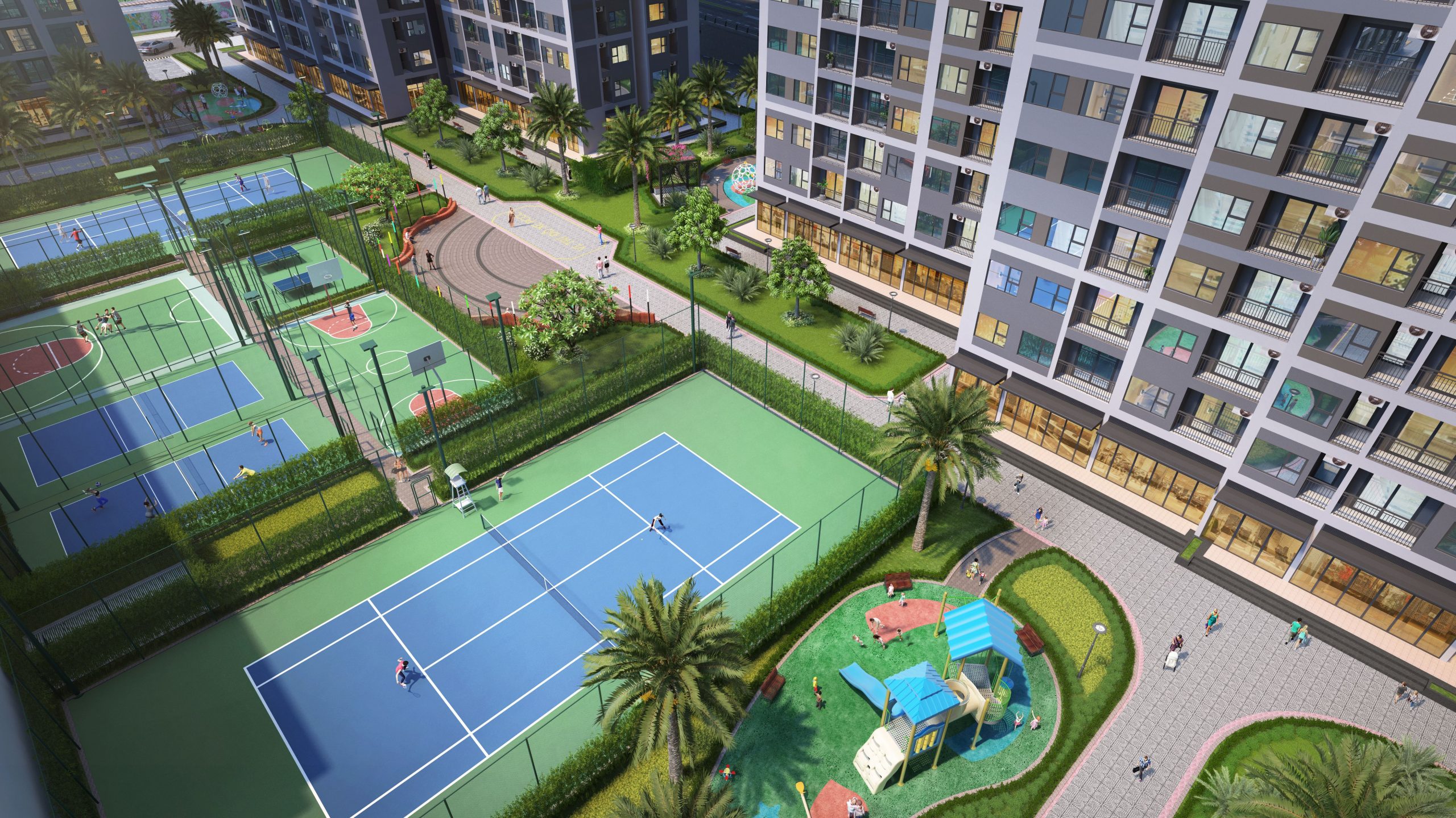 Gateway Tower - Vinhomes Smart City, Bộ tam sắc xanh đẳng cấp, Môi trường thể thao năng động, Dịch vụ chăm sóc sức khỏe, Nhịp sống thời thượng 03 yếu tố tạo nên cuộc sống chuẩn quốc tế tại Gateway Tower - Vinhomes Smart City